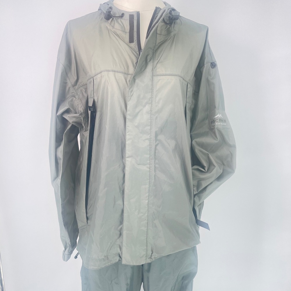 Pacific Trail Light Sage Green Hooded Rain Jacket